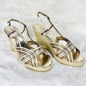 Trendzone Zeta Espadrilles with Gold and Silver Straps